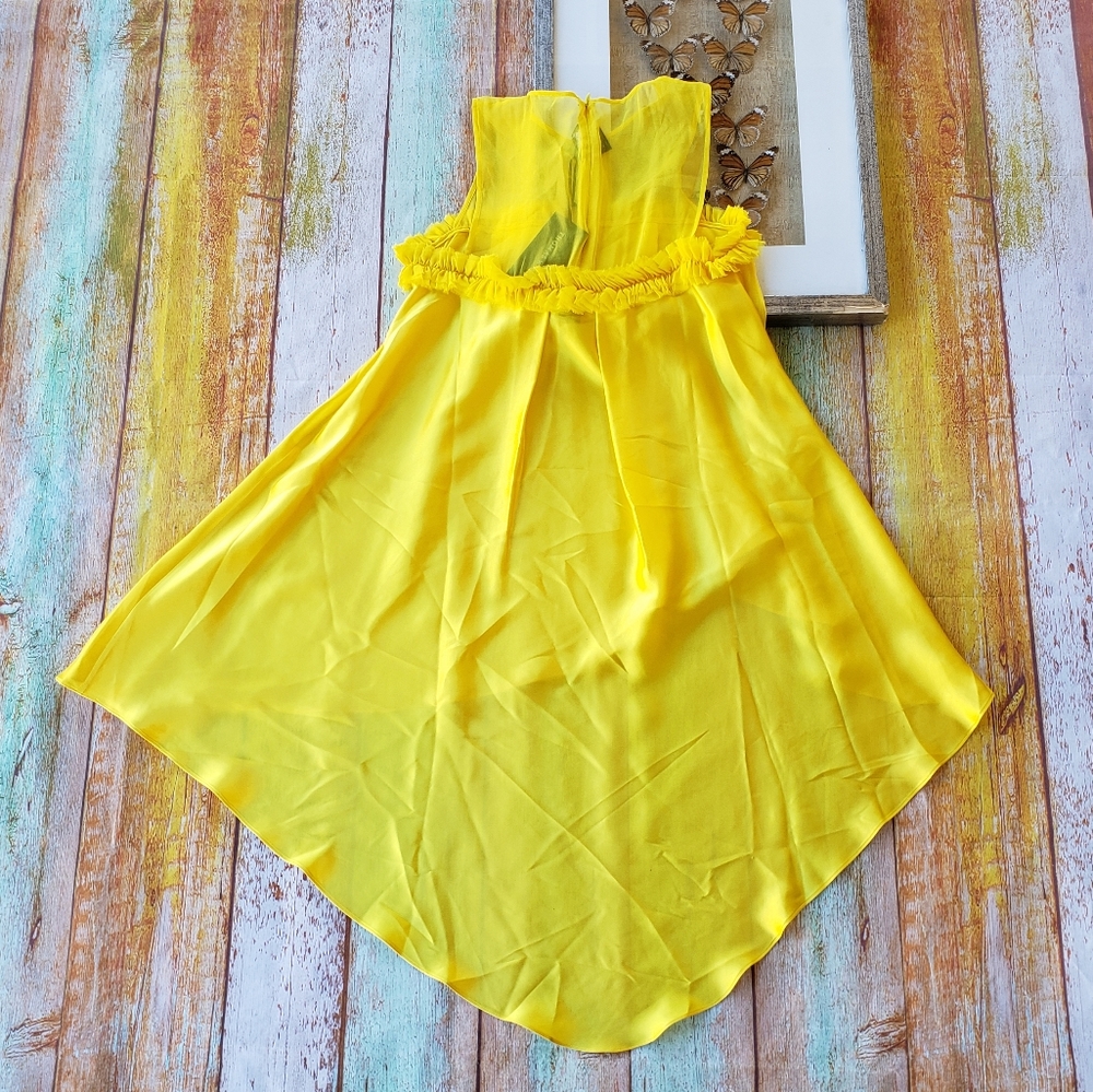 Thomas Wylde Yellow Silk Asymmetrical Shift Dress - Picture 5 of 7